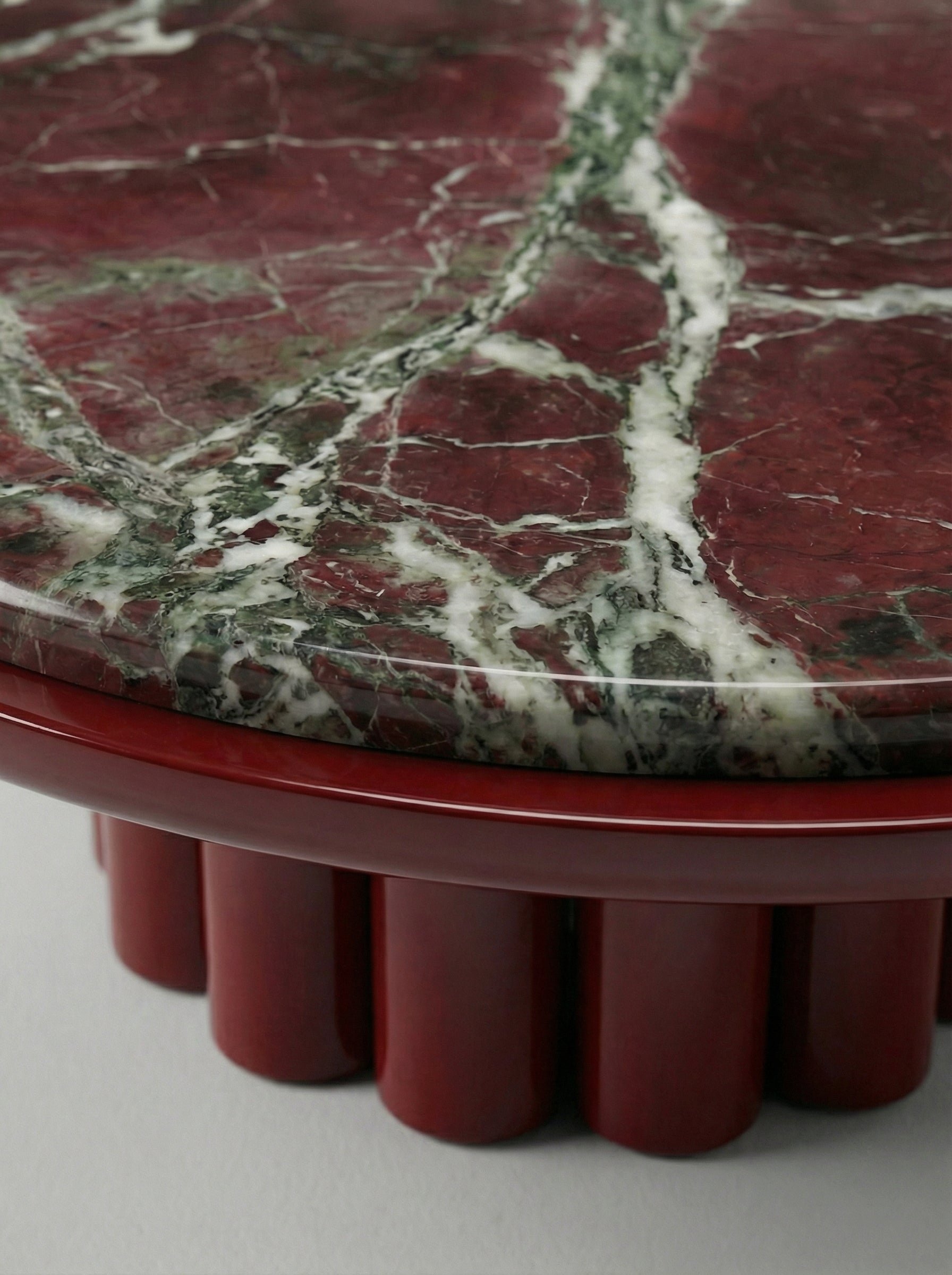 Edoni Bordeaux Lacquered And Rosso Levanto Marble