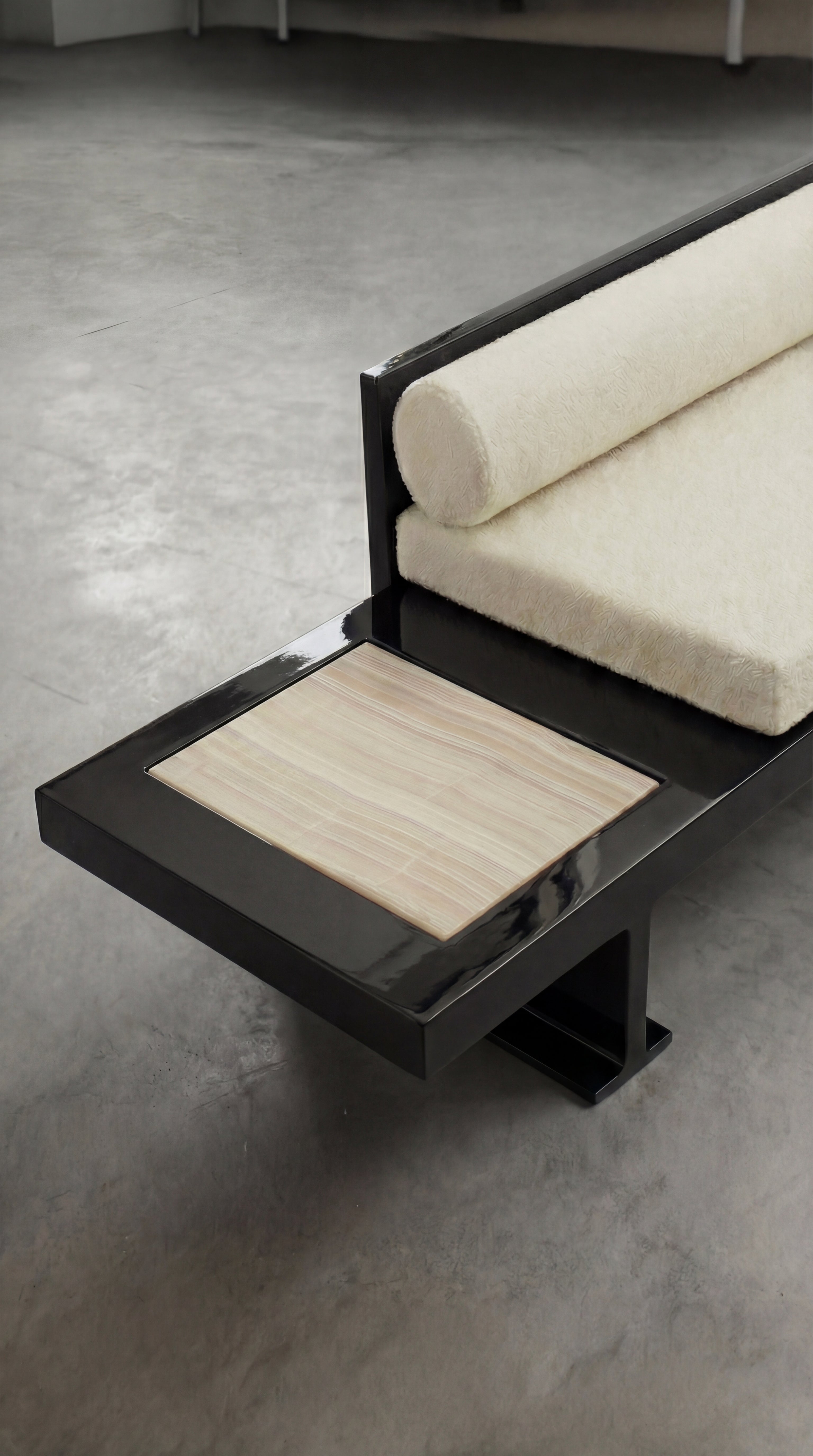 Phoebe Black And Ivory Onyx Bench