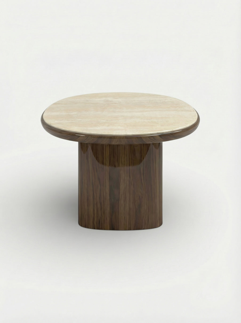 Carla dining table wood travertine interior view - Italian luxury furniture in modern setting