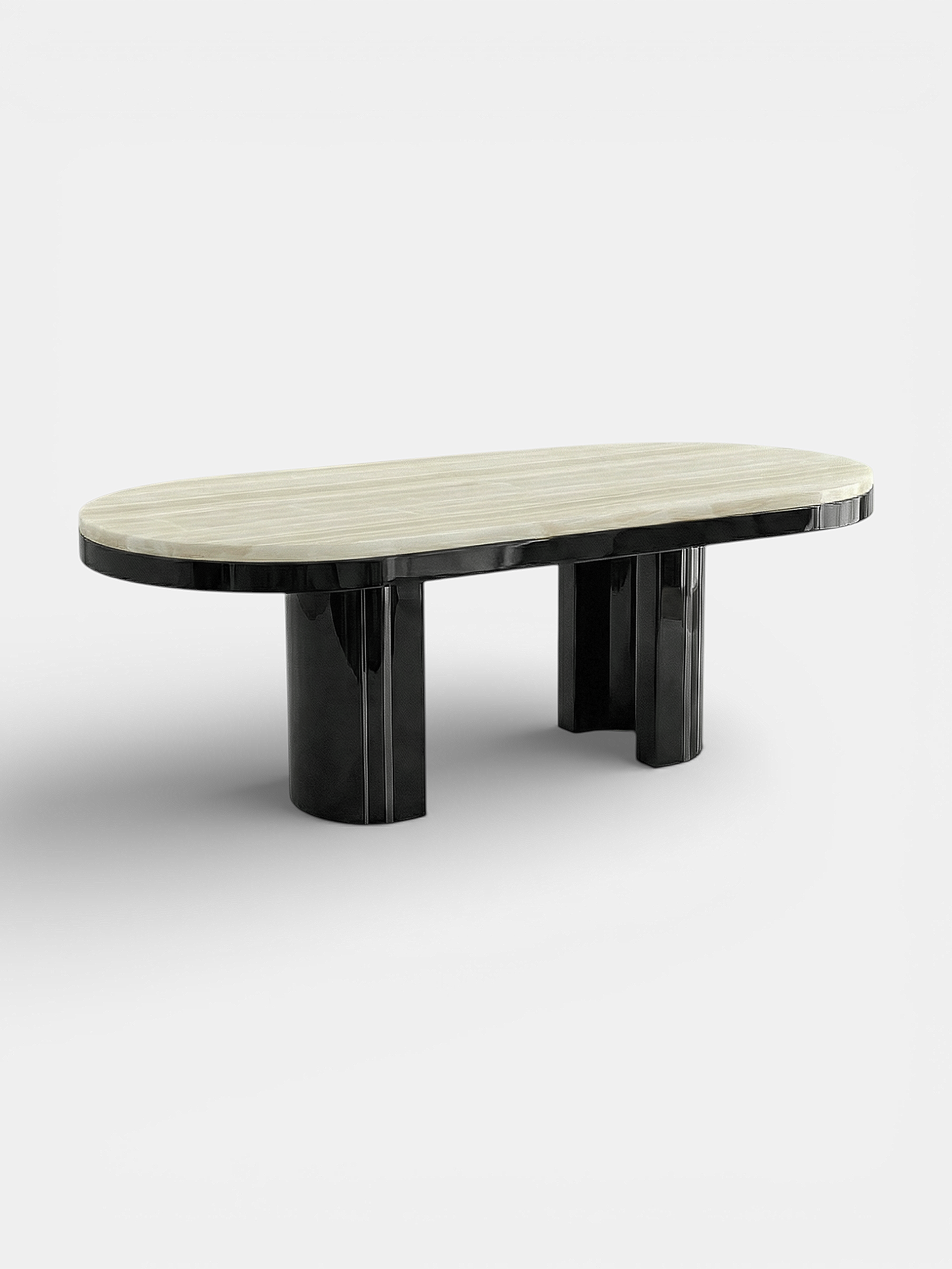 Gio Black And Ivory Onyx Dining Table