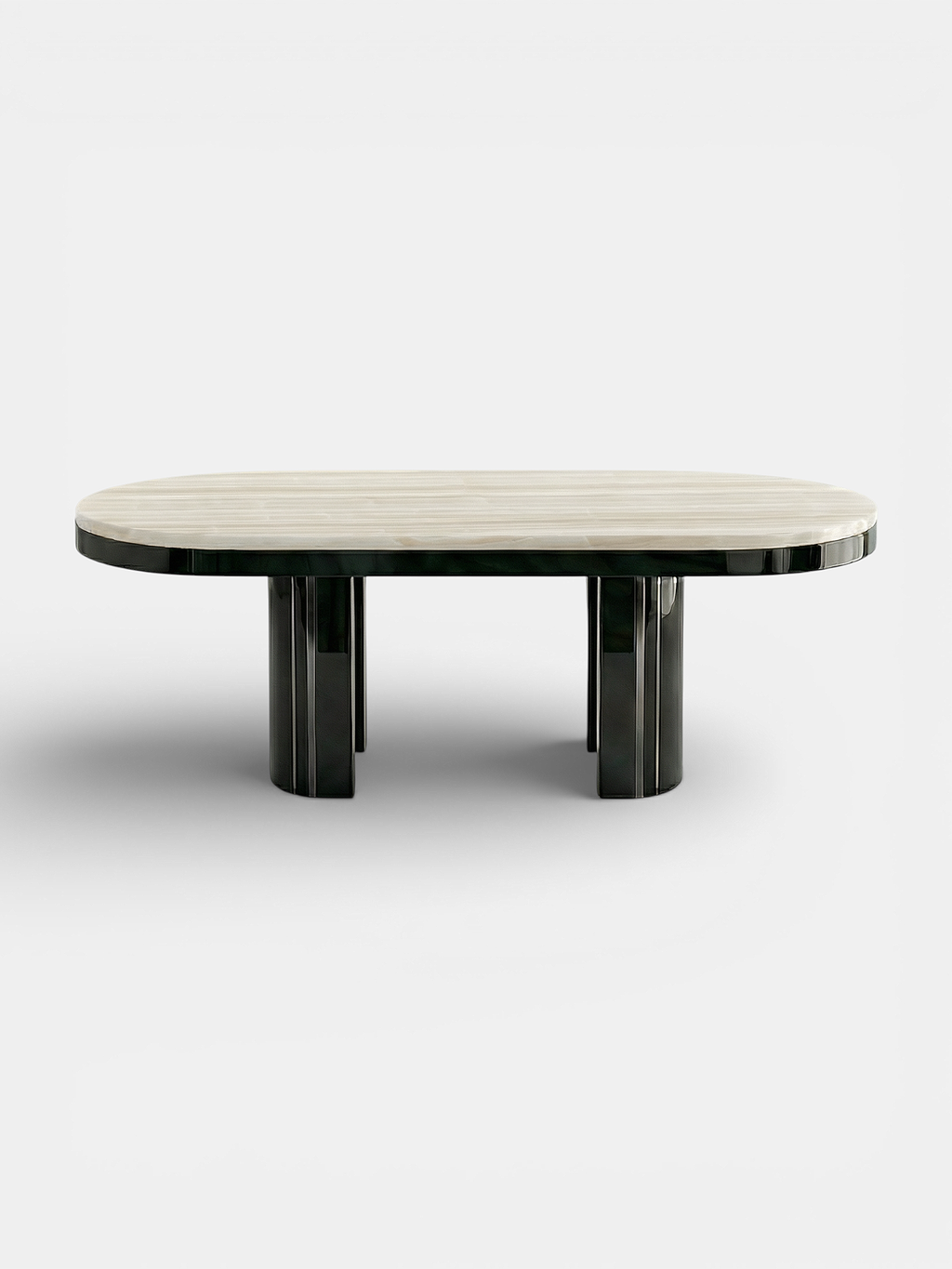 Gio Black And Ivory Onyx Dining Table