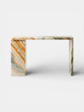 Front view Jill console in Rainbow Onyx - MARBERA luxury Italian marble furniture with vibrant patterns