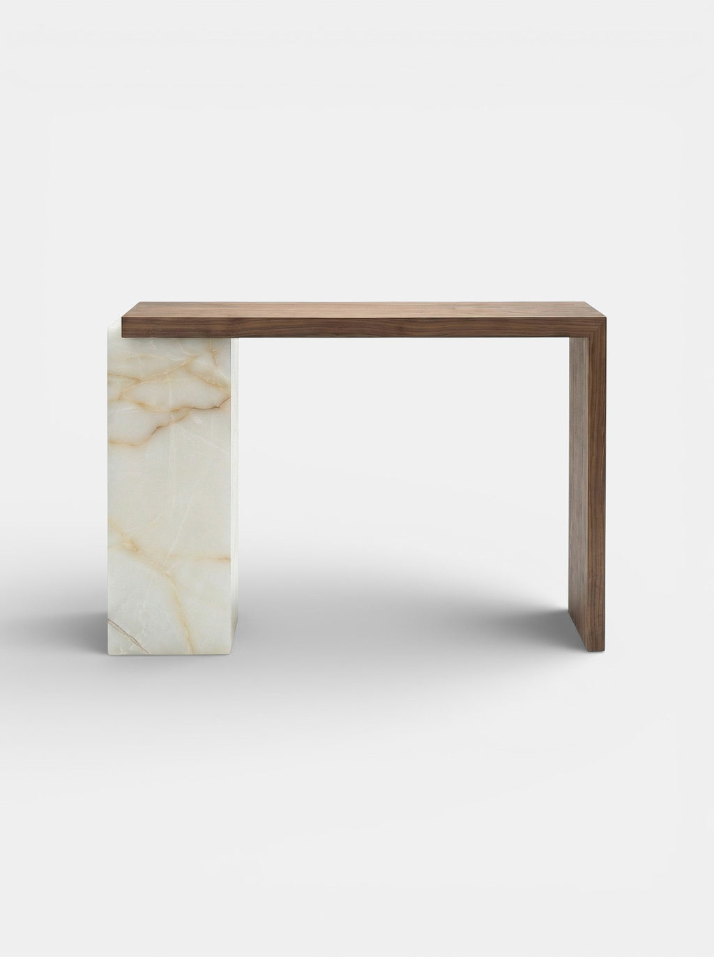 Jill Console Wood and Shell Onyx