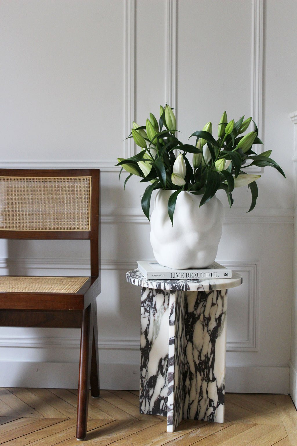 Rosie Calacatta Viola Marble Table