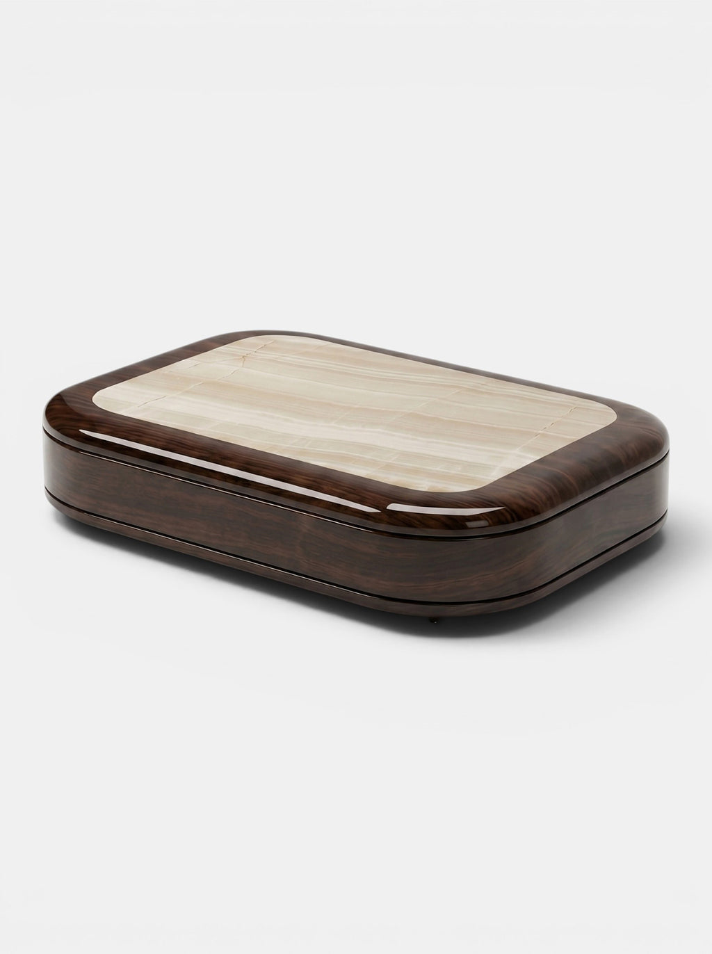 Abi Glossy Wood And Ivory Onyx