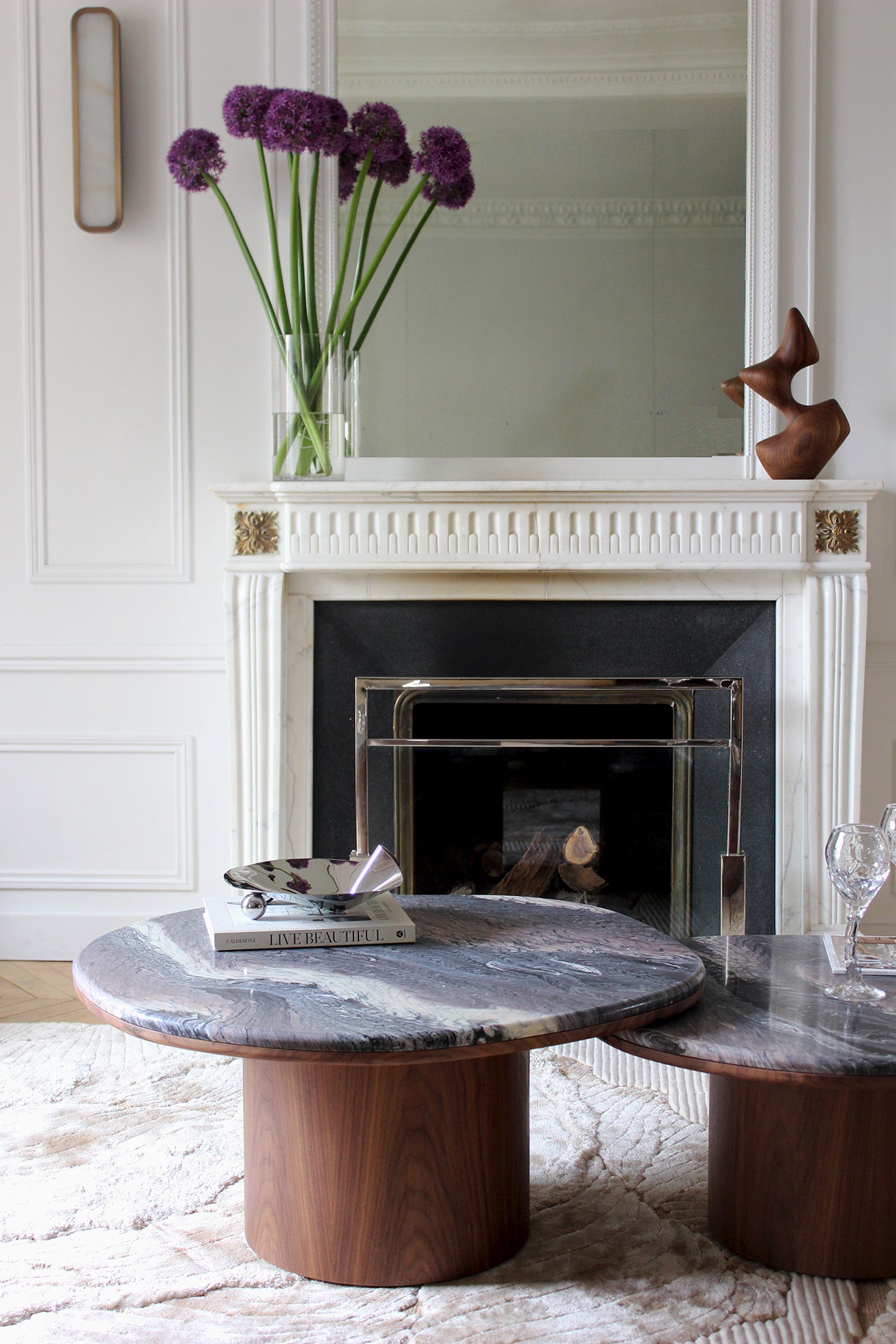 Alexis Duo Tables Cipolino Marble And Wood