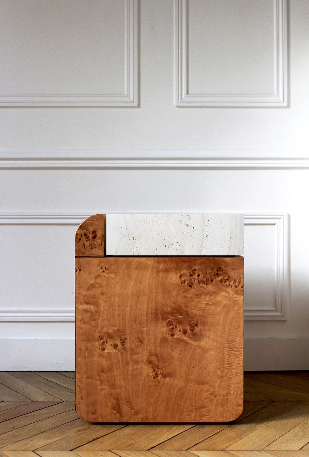 Amo Burl Wood Storage Table