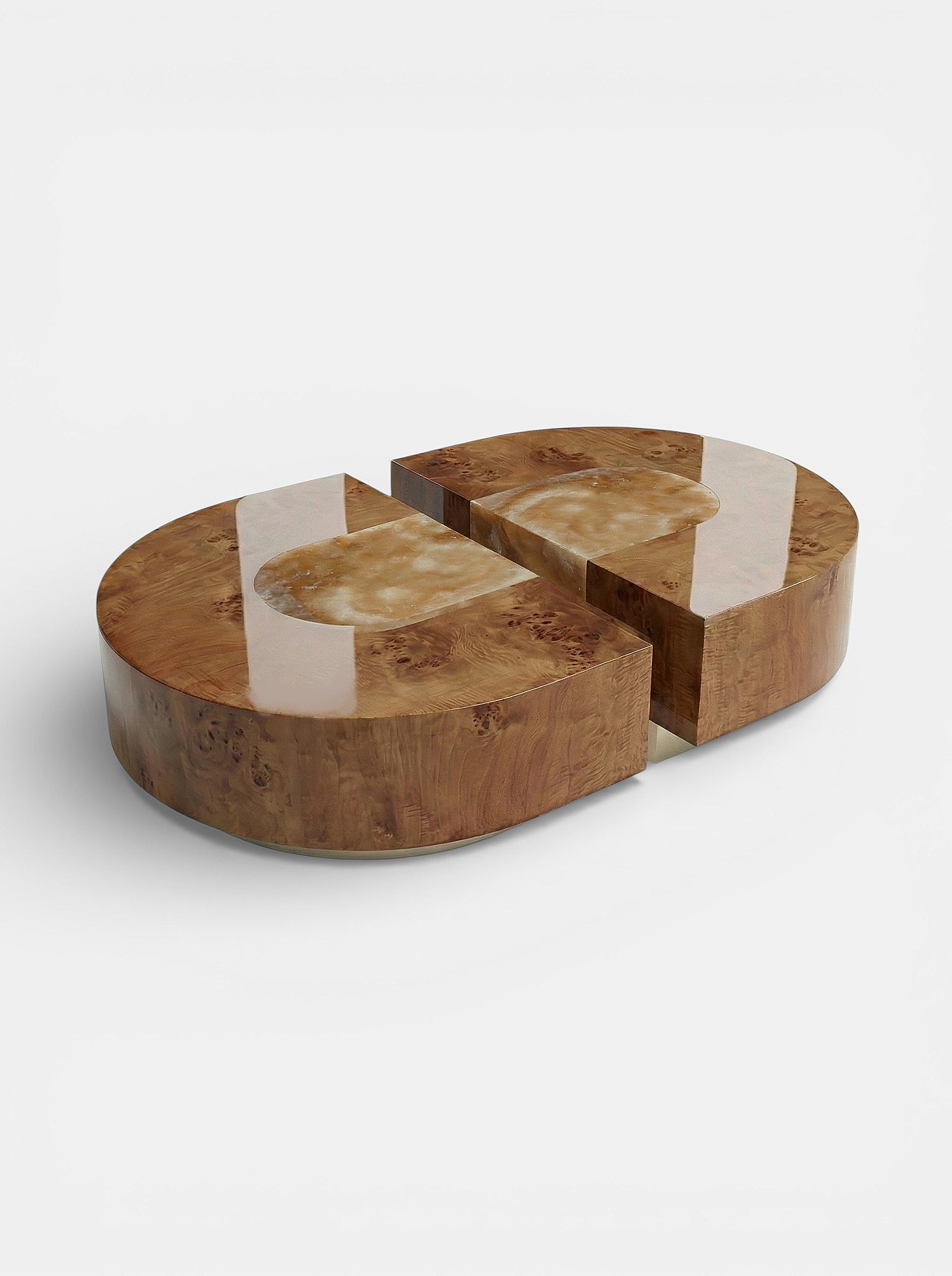 Baci Capsule Burl Wood And Honey Onyx