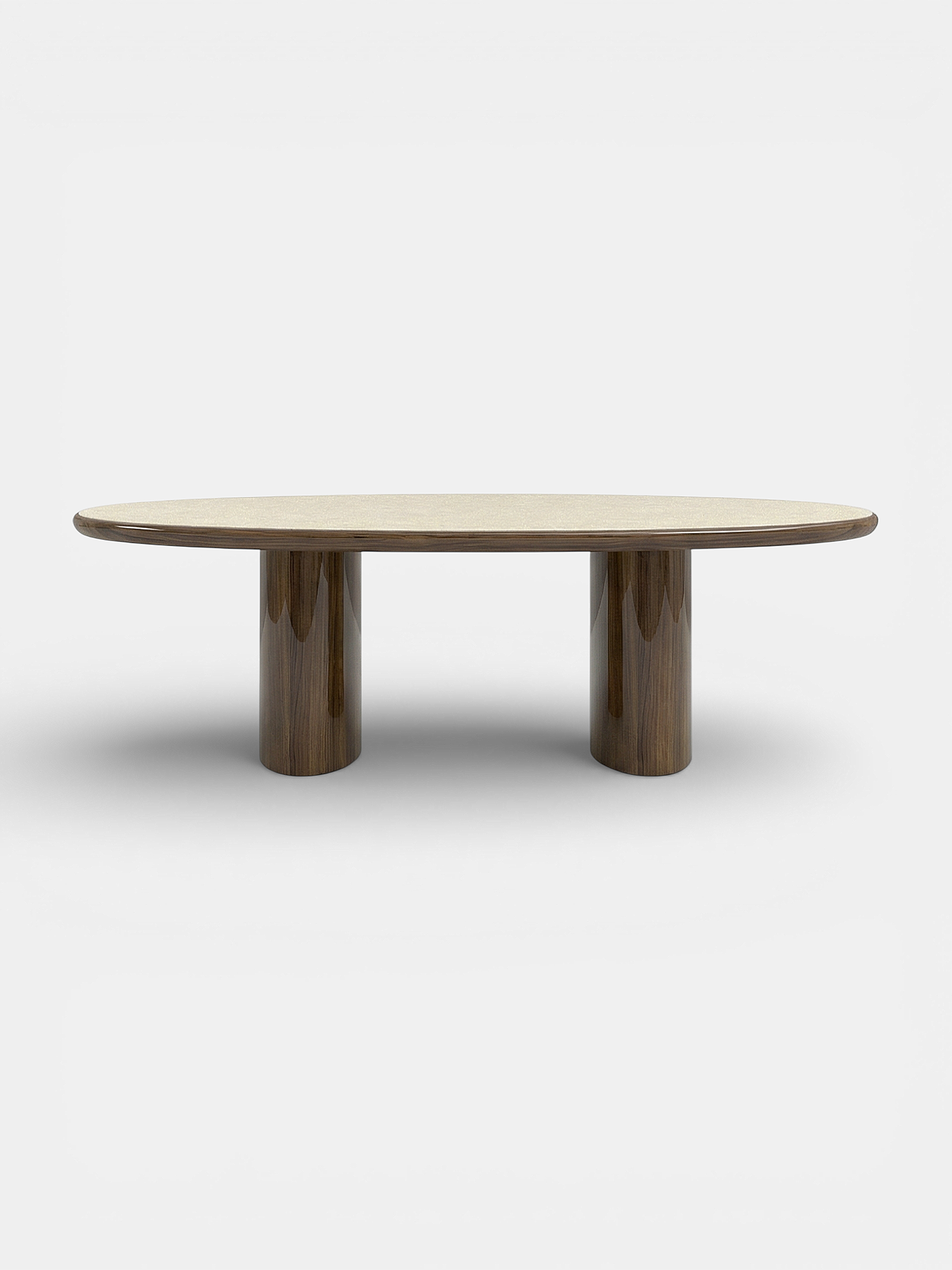 Carla Wood And Travertine Dining Table