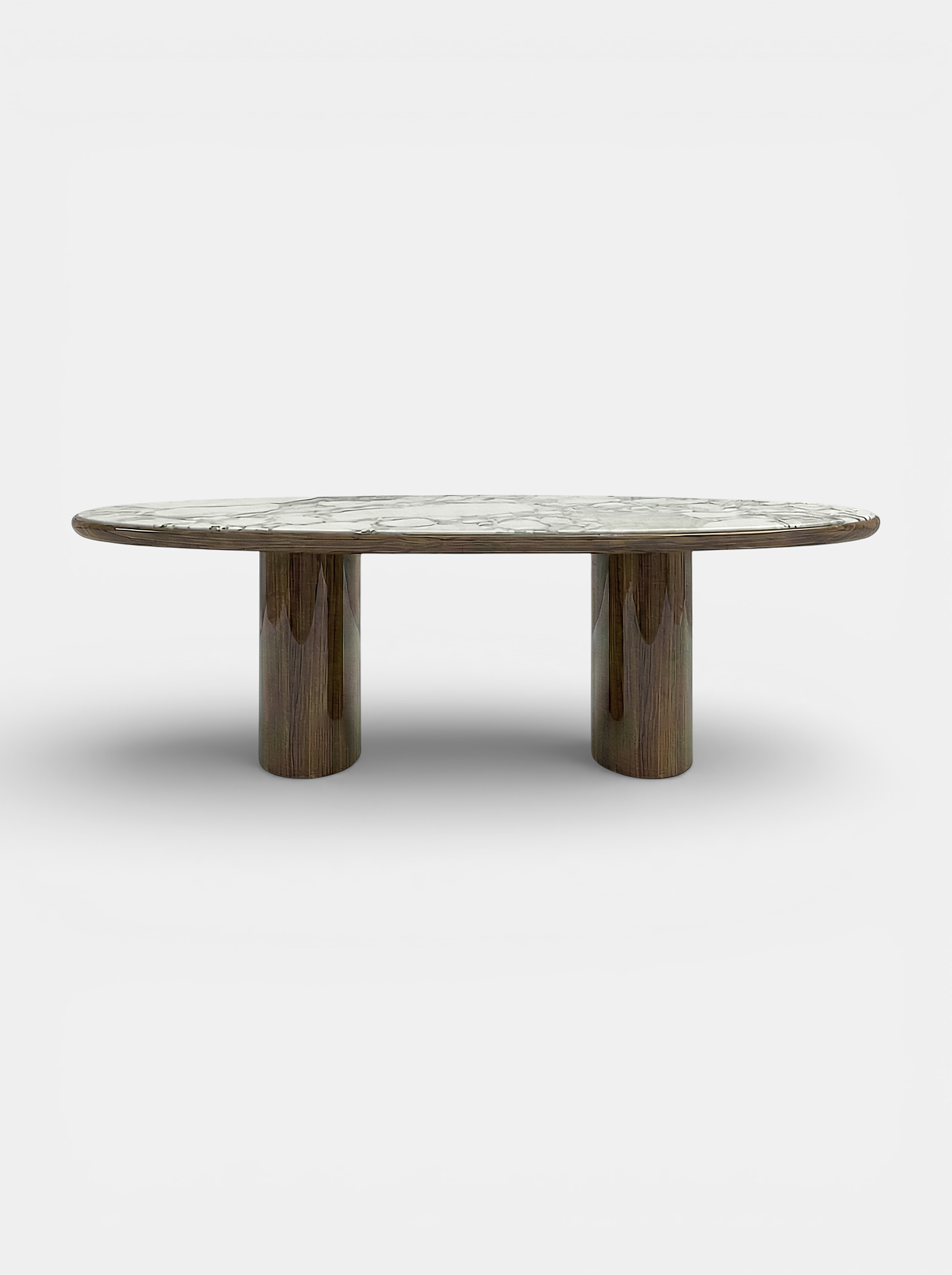 Carla Wood And Arabescato Marble Dining Table