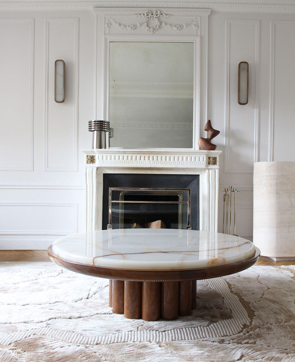 Edoni Wood and Shell Onyx Coffee Table