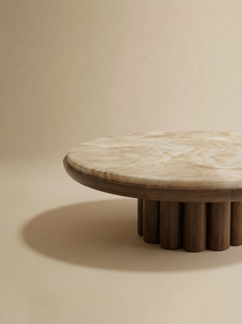 MARBERA Luxury Honey Onyx Wood Table Italian Handmade