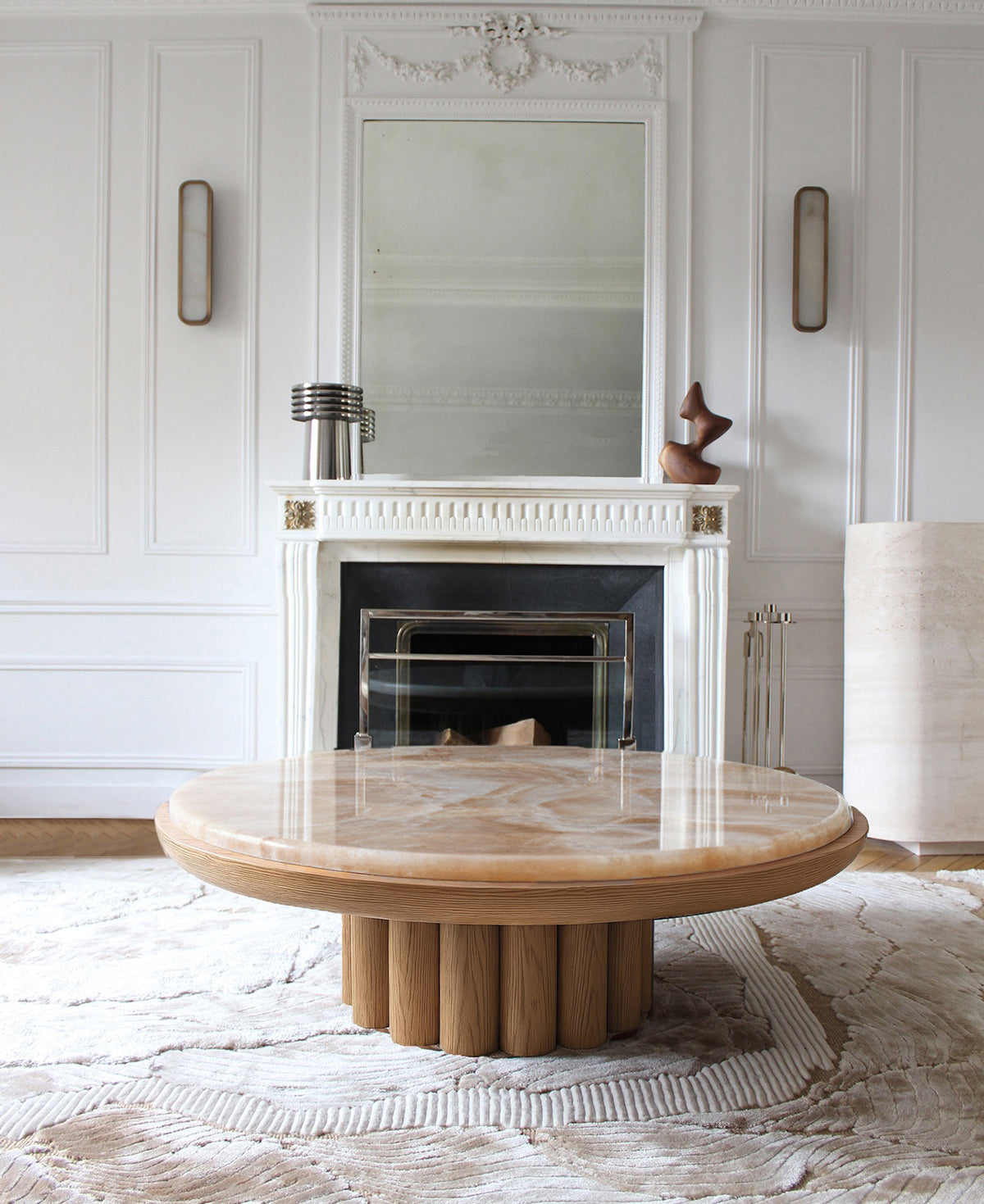 MARBERA Edoni Luxury Oak Honey Onyx Table Italian Made