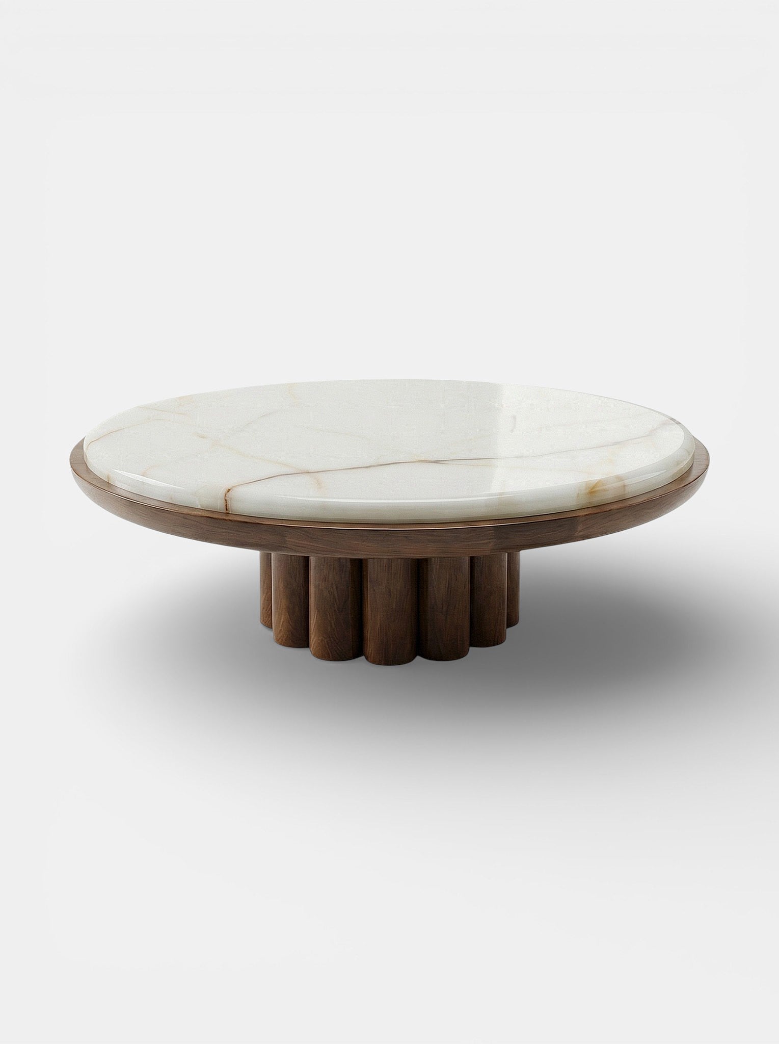 Edoni Wood and Shell Onyx Coffee Table