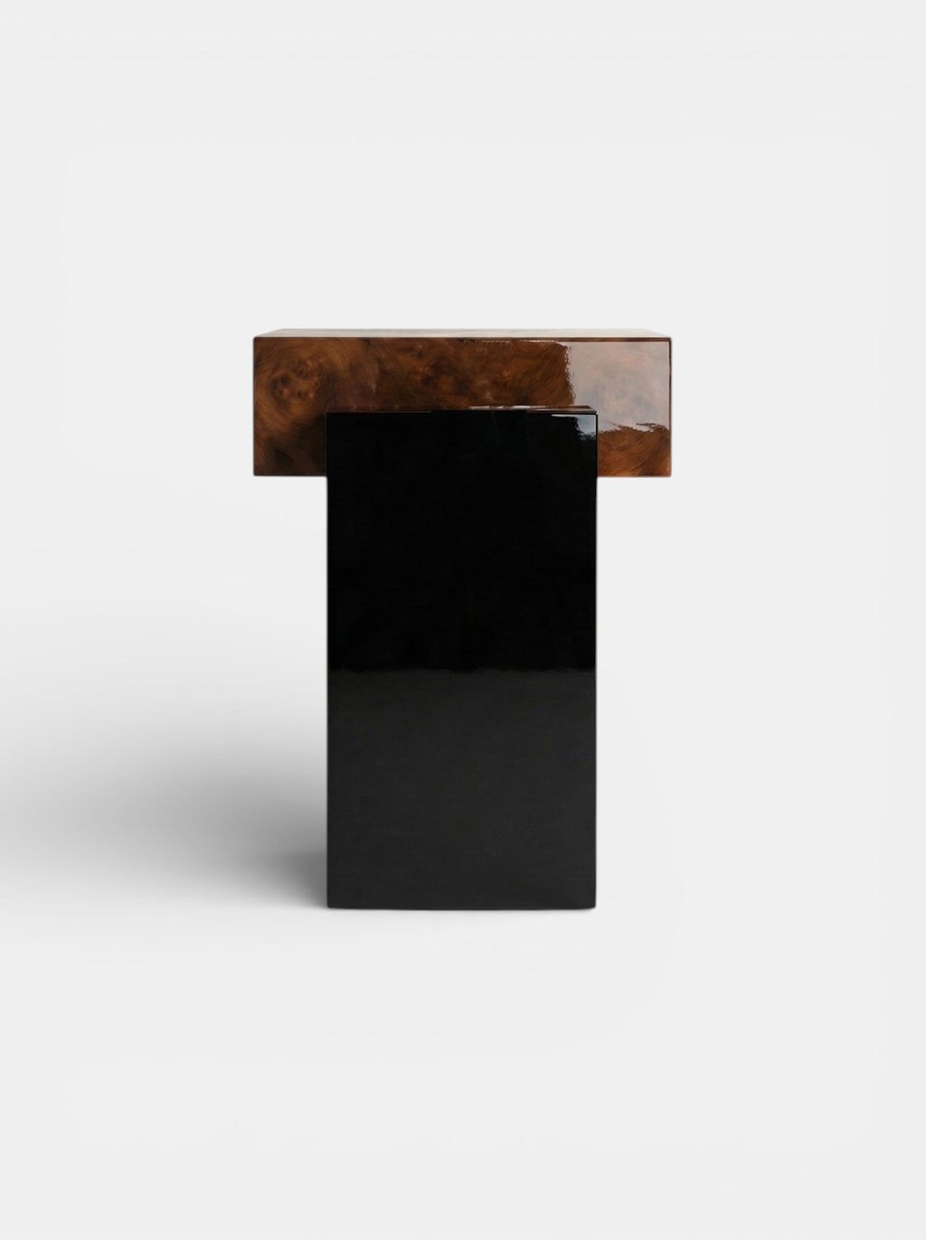 Gaia Burl Wood And Black Lacquered