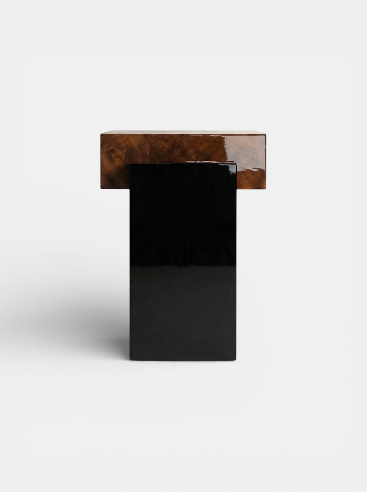 Gaia Burl Wood And Black Lacquered