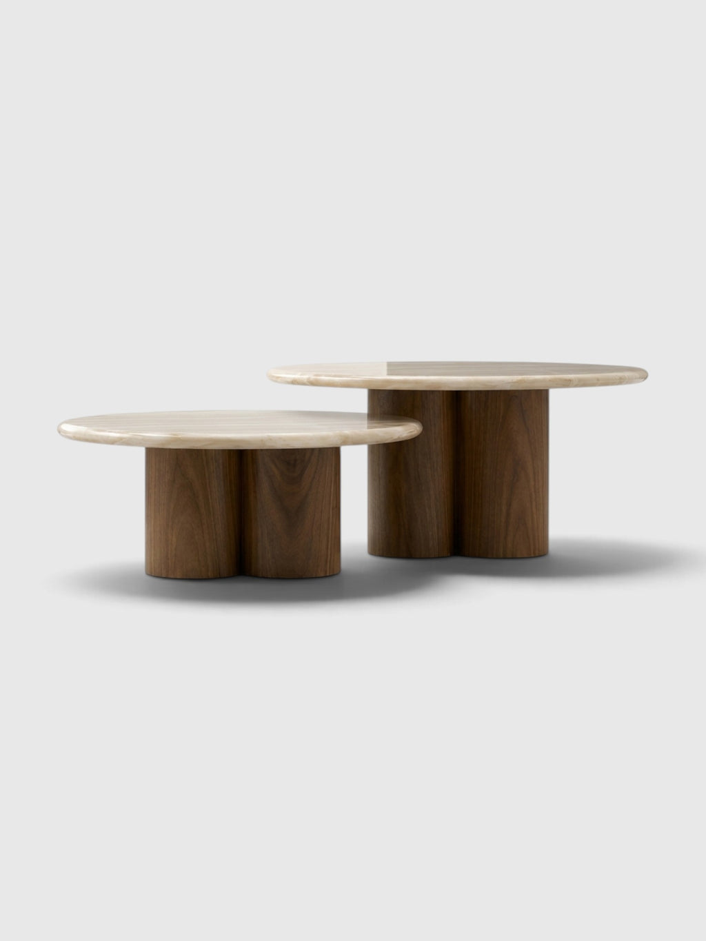 Gianni Duo Ivory Onyx And Wood Coffee Tables