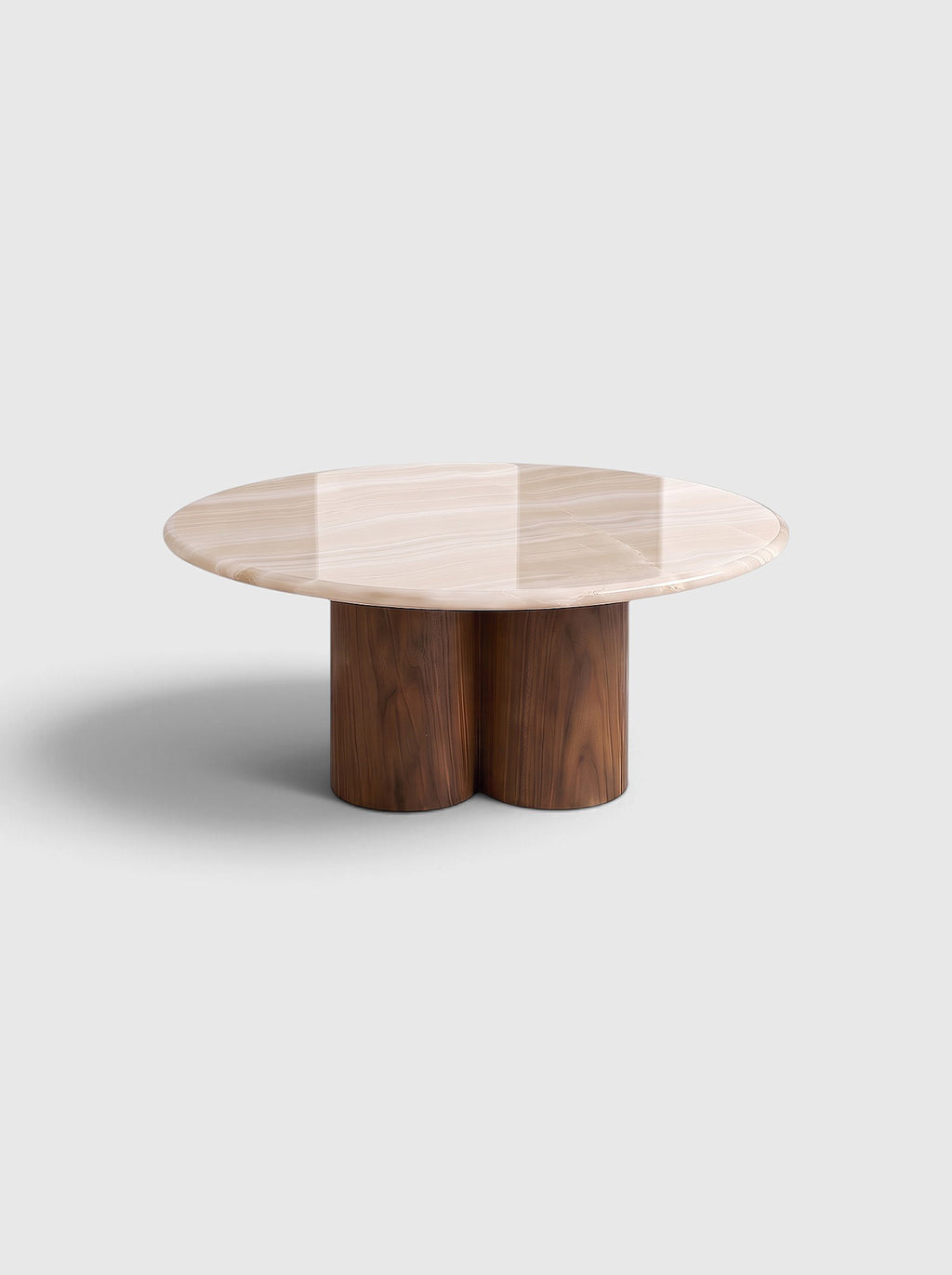 Gianni Solo Ivory Onyx and Wood Coffee Table