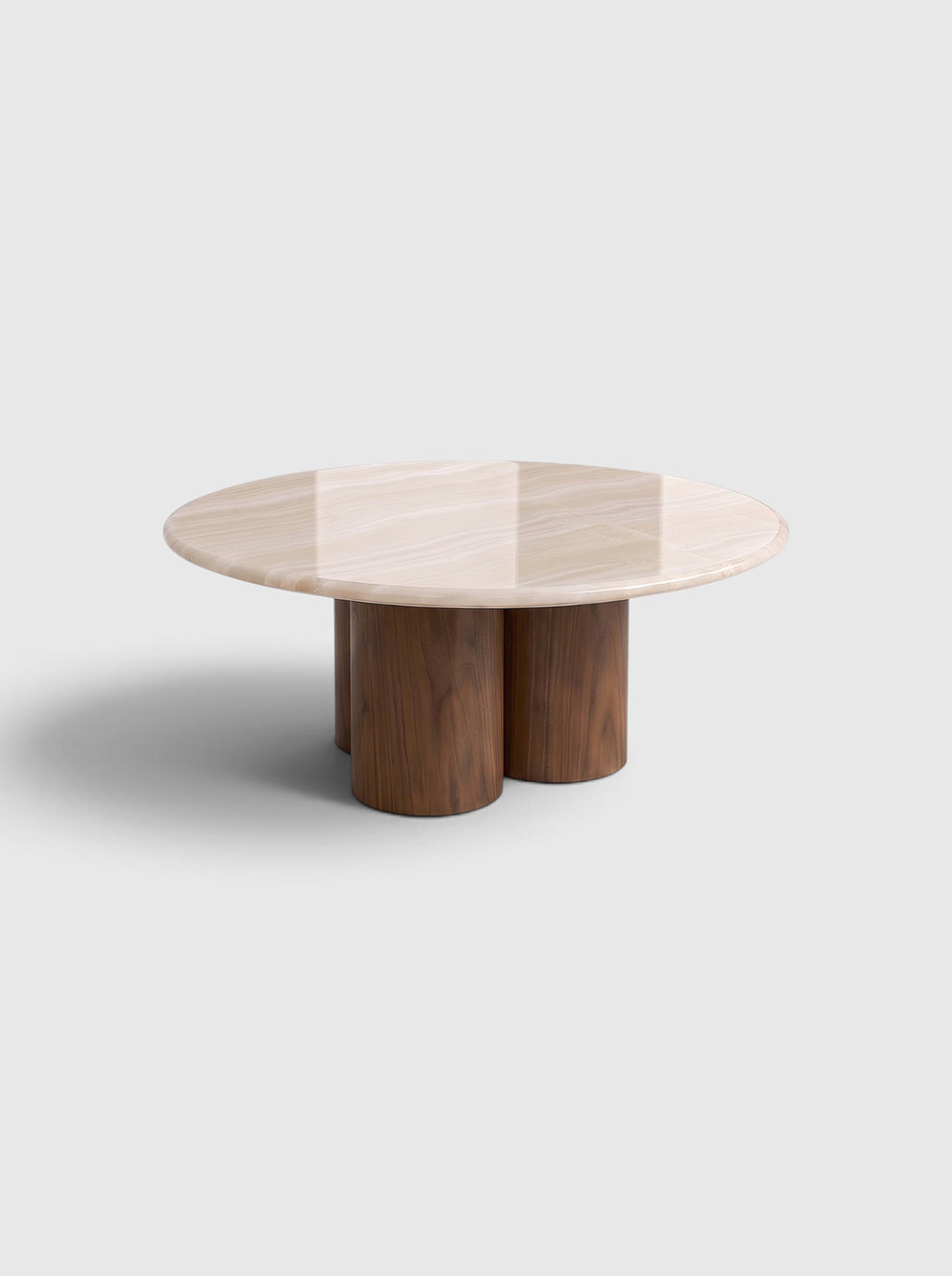 Gianni Solo Ivory Onyx and Wood Coffee Table