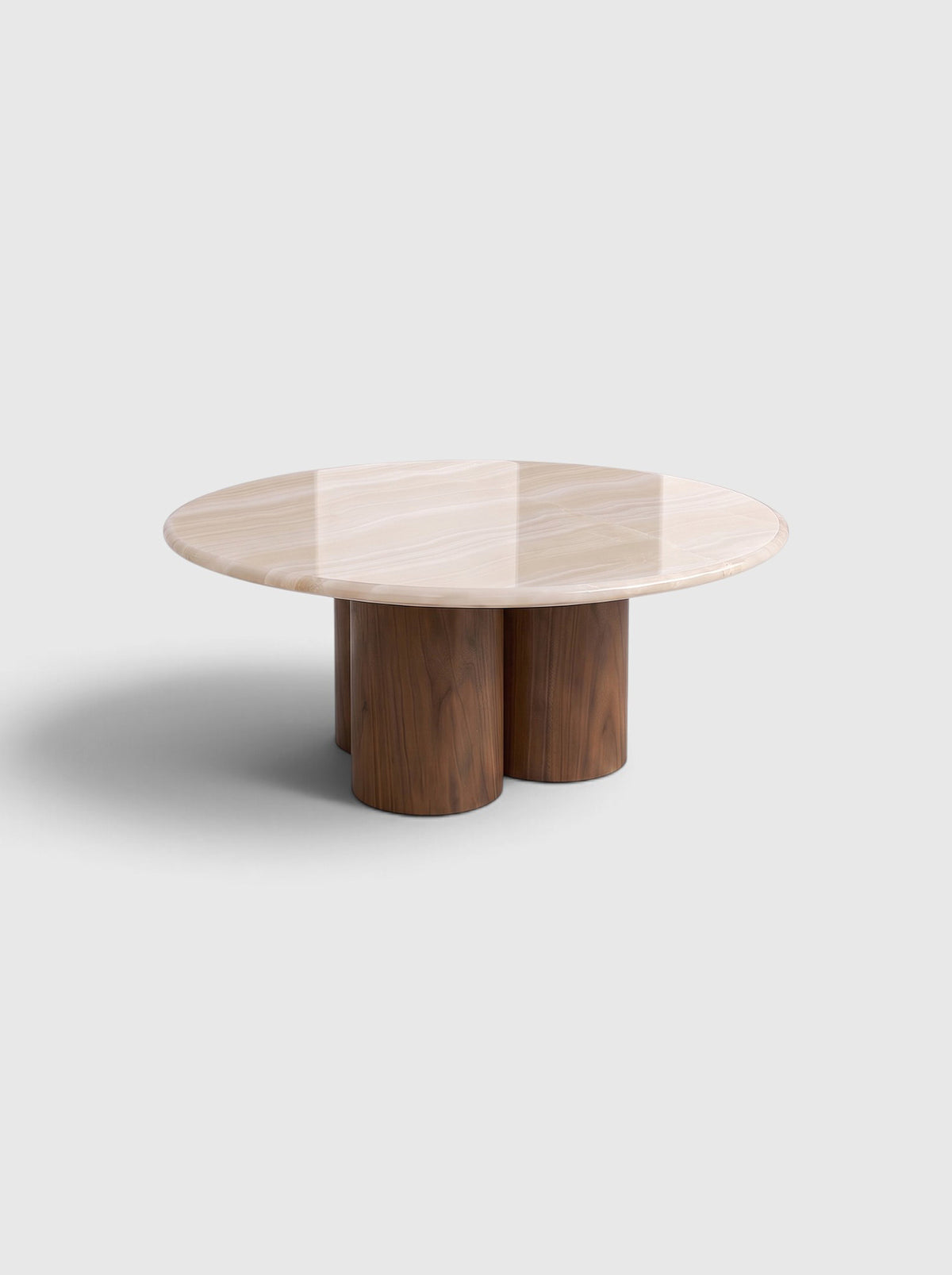 Gianni Solo Ivory Onyx and Wood Coffee Table