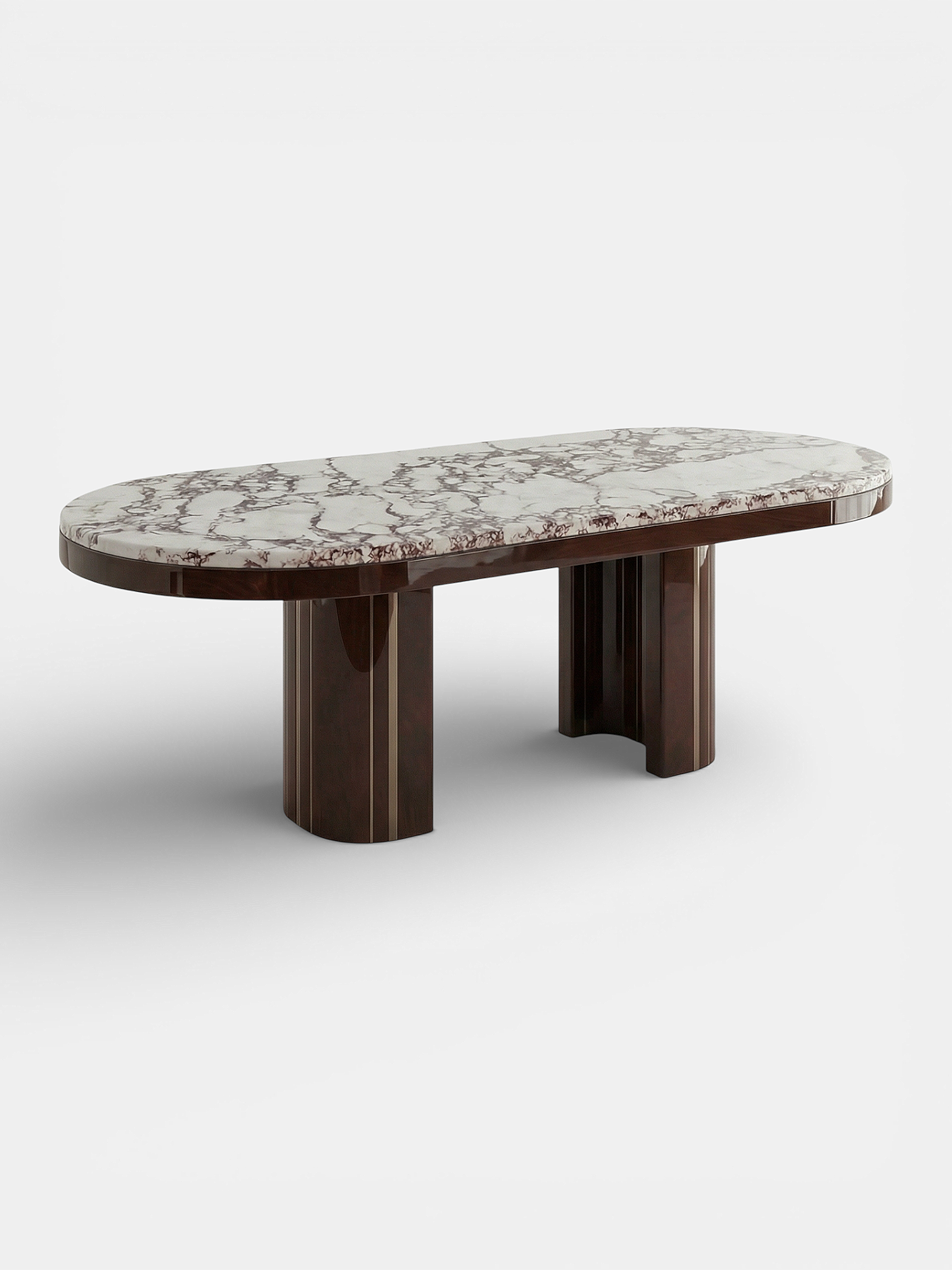 Gio Brown And Calacatta Viola Marble Dining Table