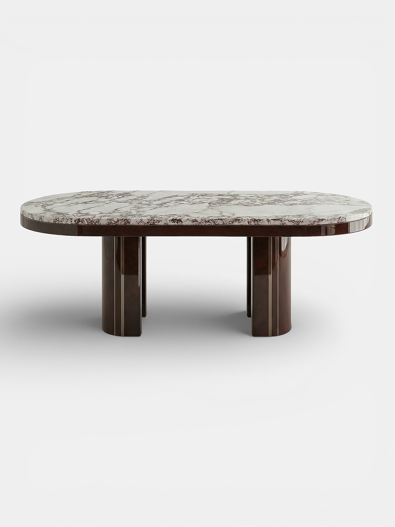 Gio Brown And Calacatta Viola Marble Dining Table
