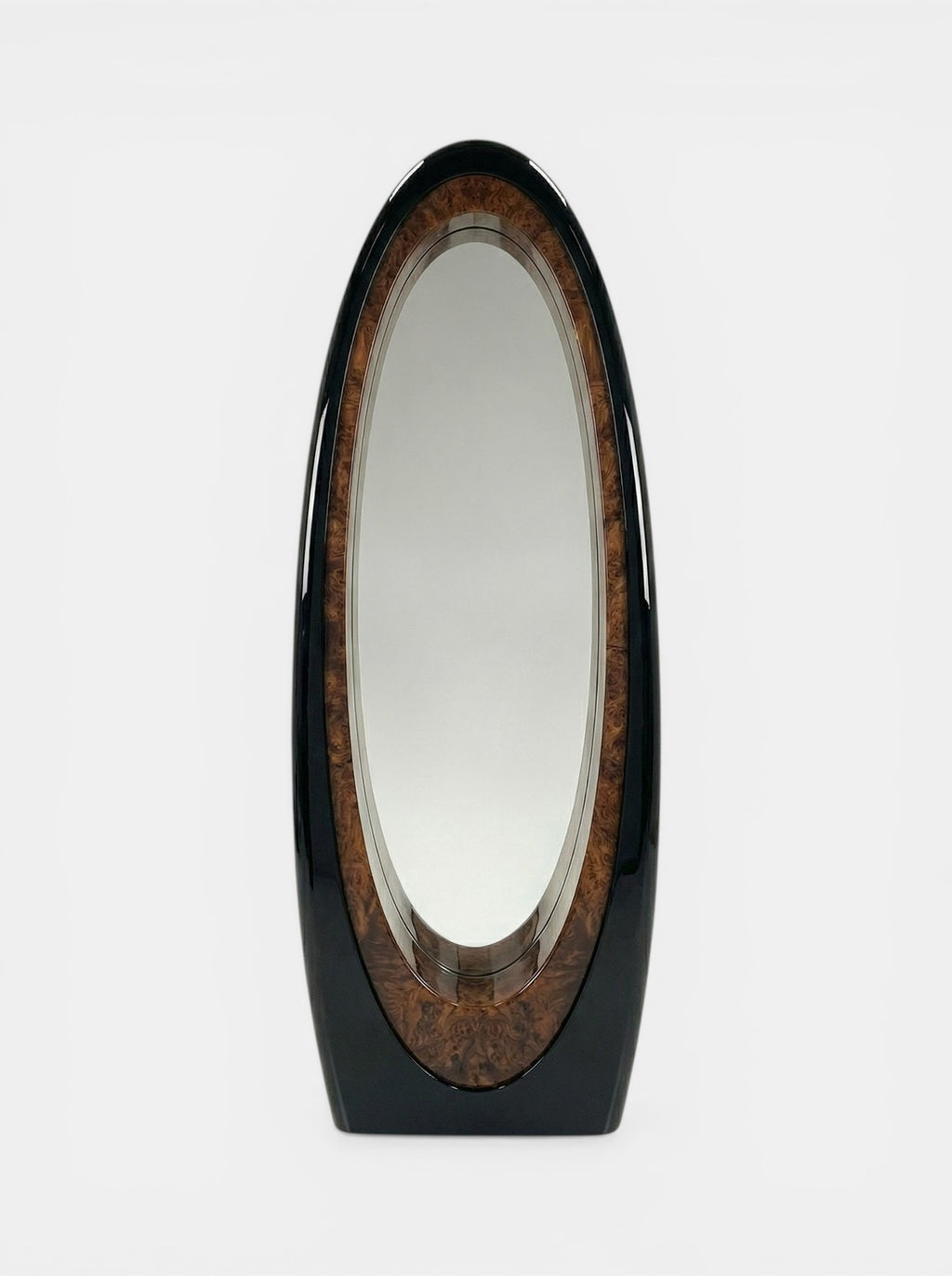 Harch Black And Burl Wood Mirror