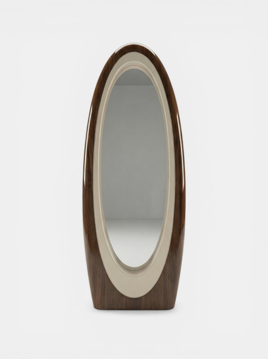 Harch Wooden And Off-White Mirror