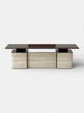 Holly ivory onyx and wood desk - luxury Italian marble and wood executive furniture design
