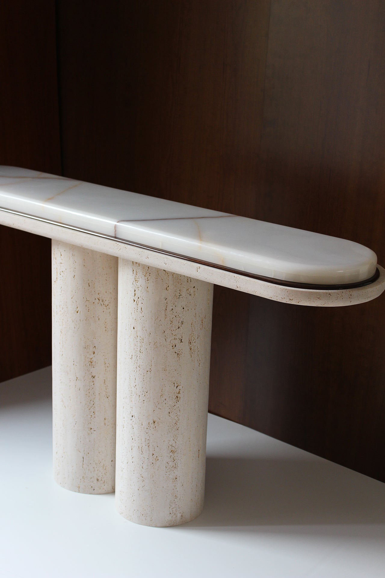 Ida Travertin And Onyx Console