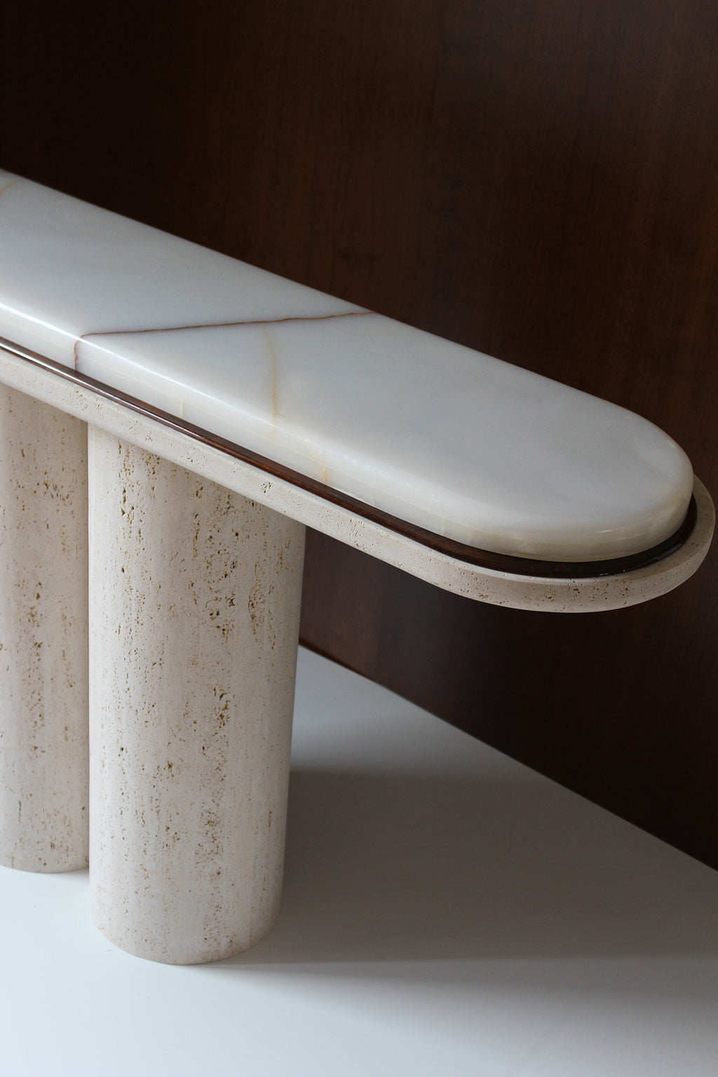 Ida Travertin And Onyx Console