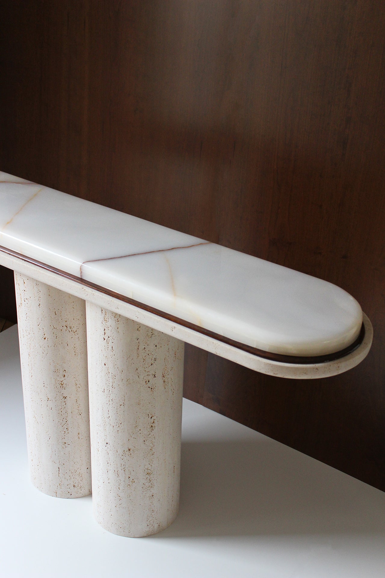 Ida Travertin And Onyx Console