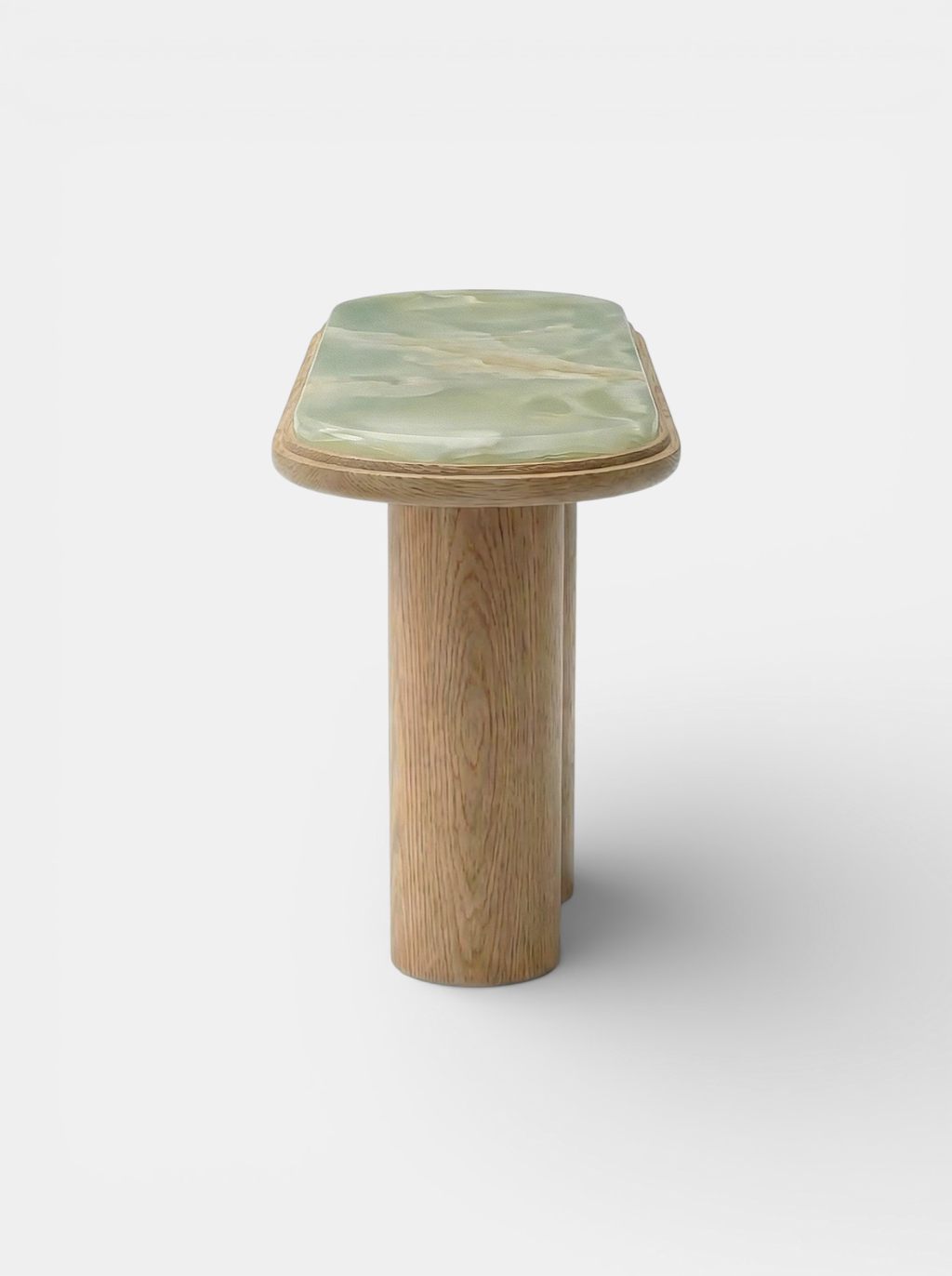 Ida Oak And Green Onyx Console