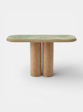 Ida Oak And Green Onyx Console