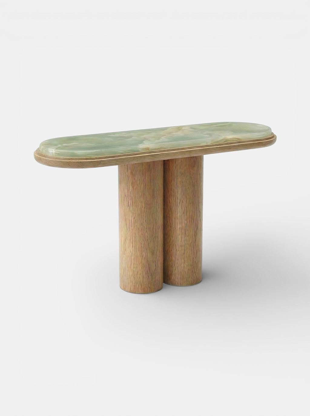Ida Oak And Green Onyx Console
