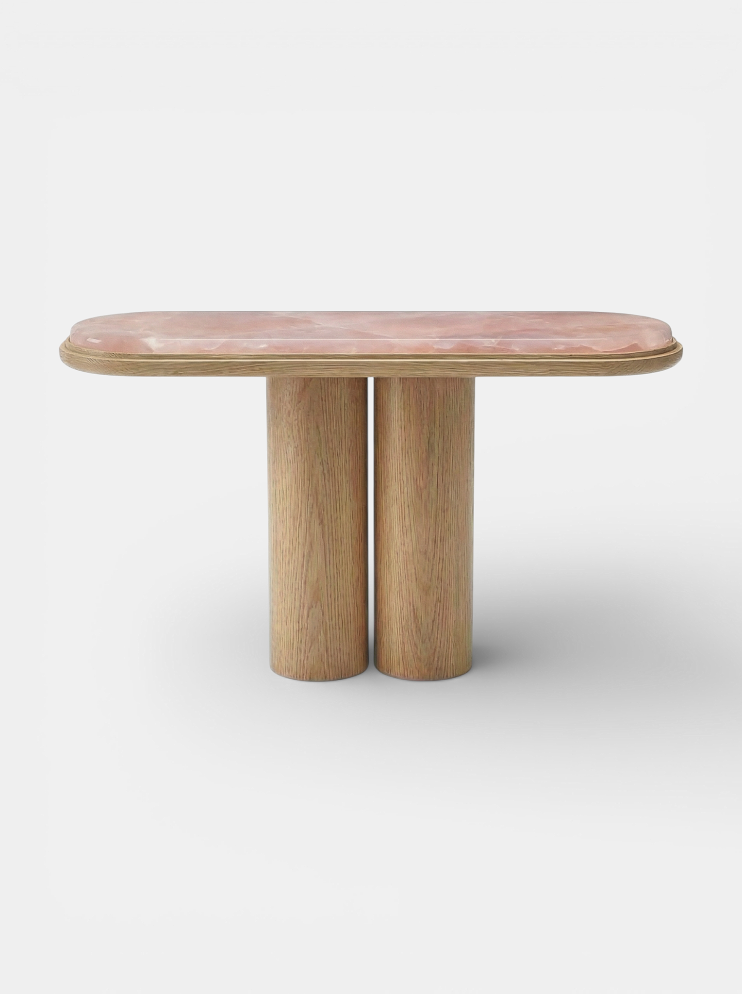 Ida Oak And Pink Onyx Console