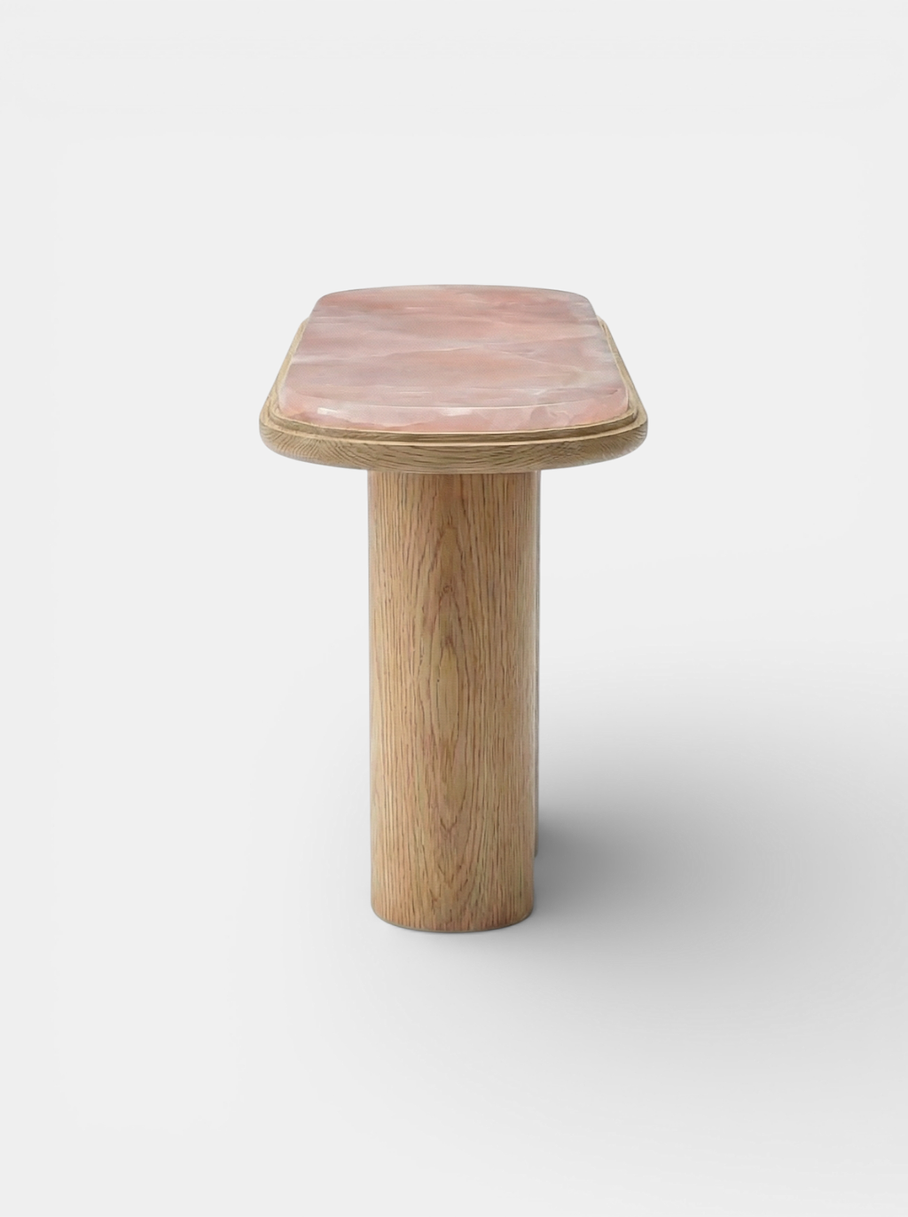 Ida Oak And Pink Onyx Console