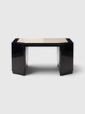 James desk in black lacquered wood with ivory onyx inlay top - Marbera