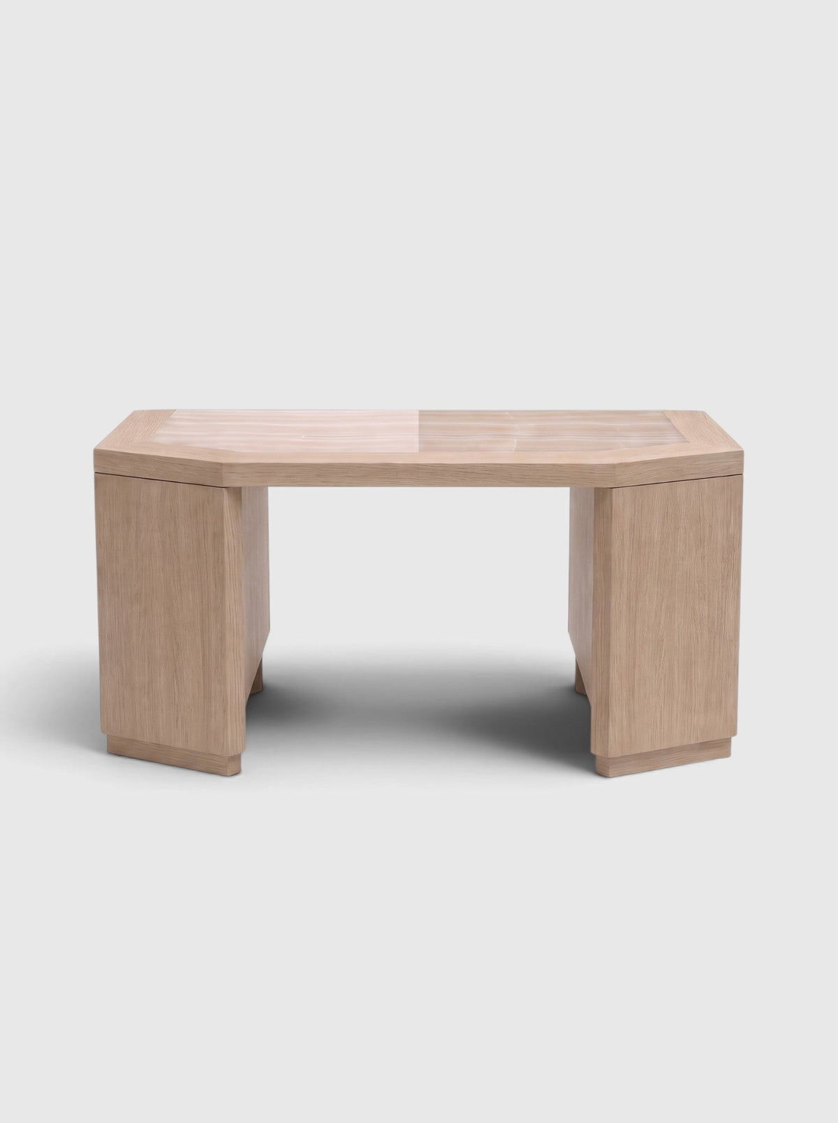 James desk in oak with ivory onyx inlay top - Marbera