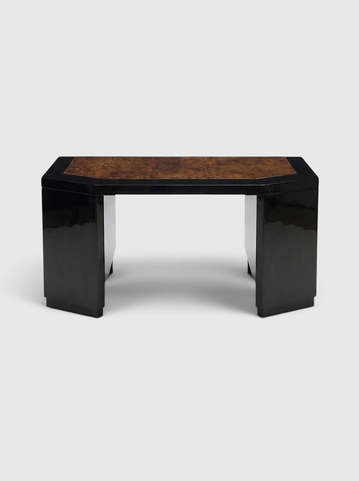 James Black Lacquered And Burl Wood Desk
