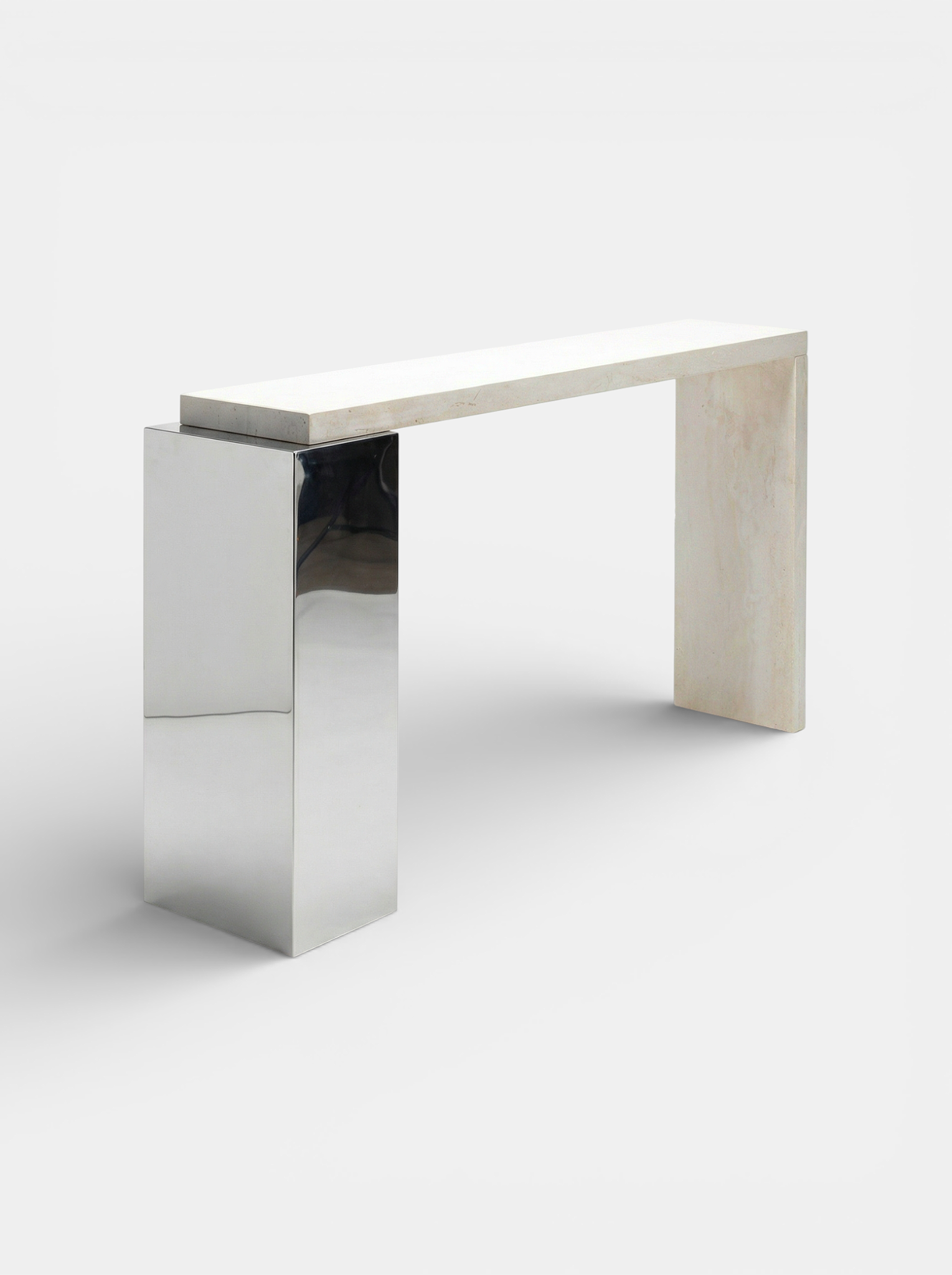 Jill Console Travertine & Inox