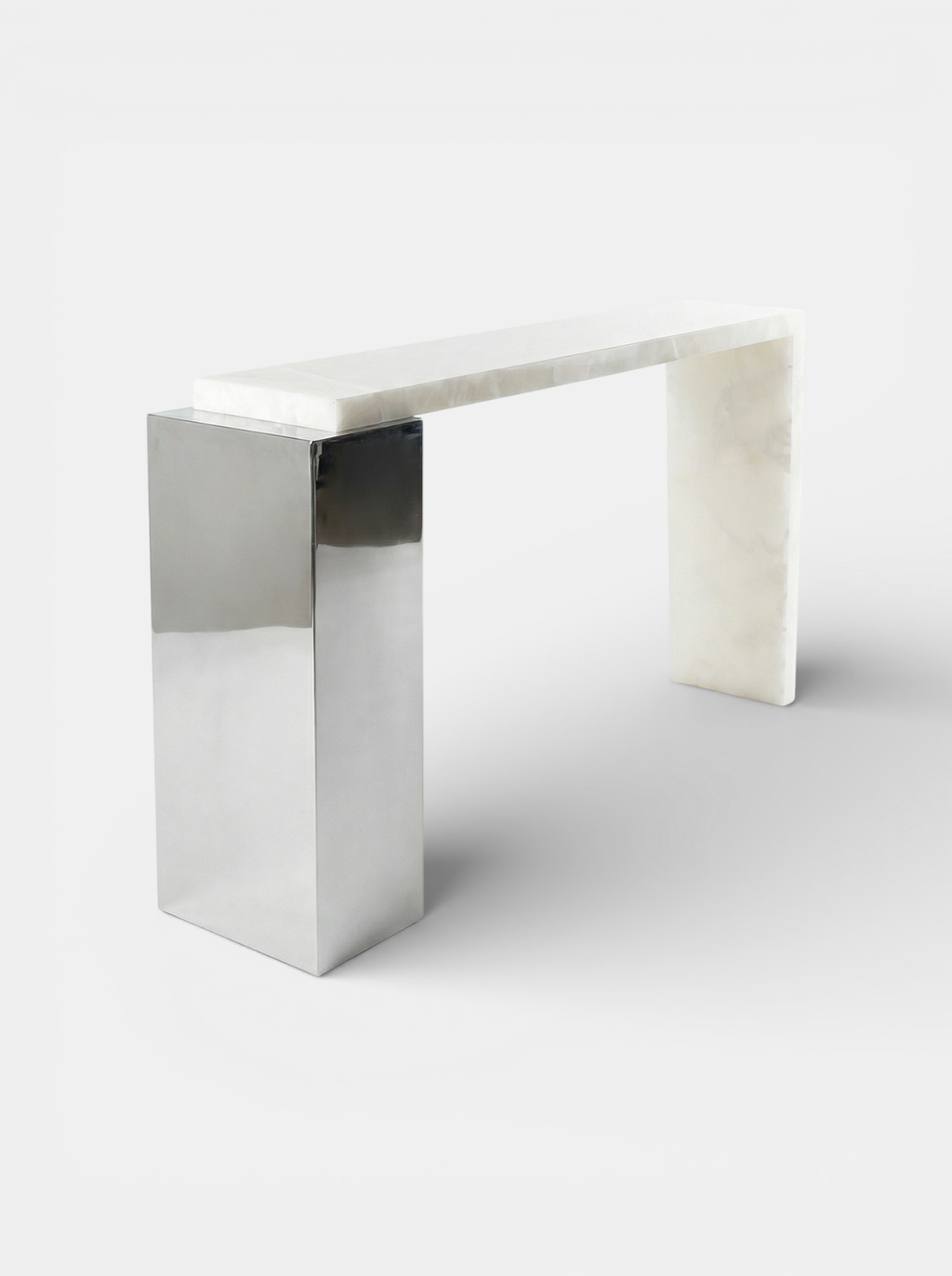 Jill Console White Onyx & Inox