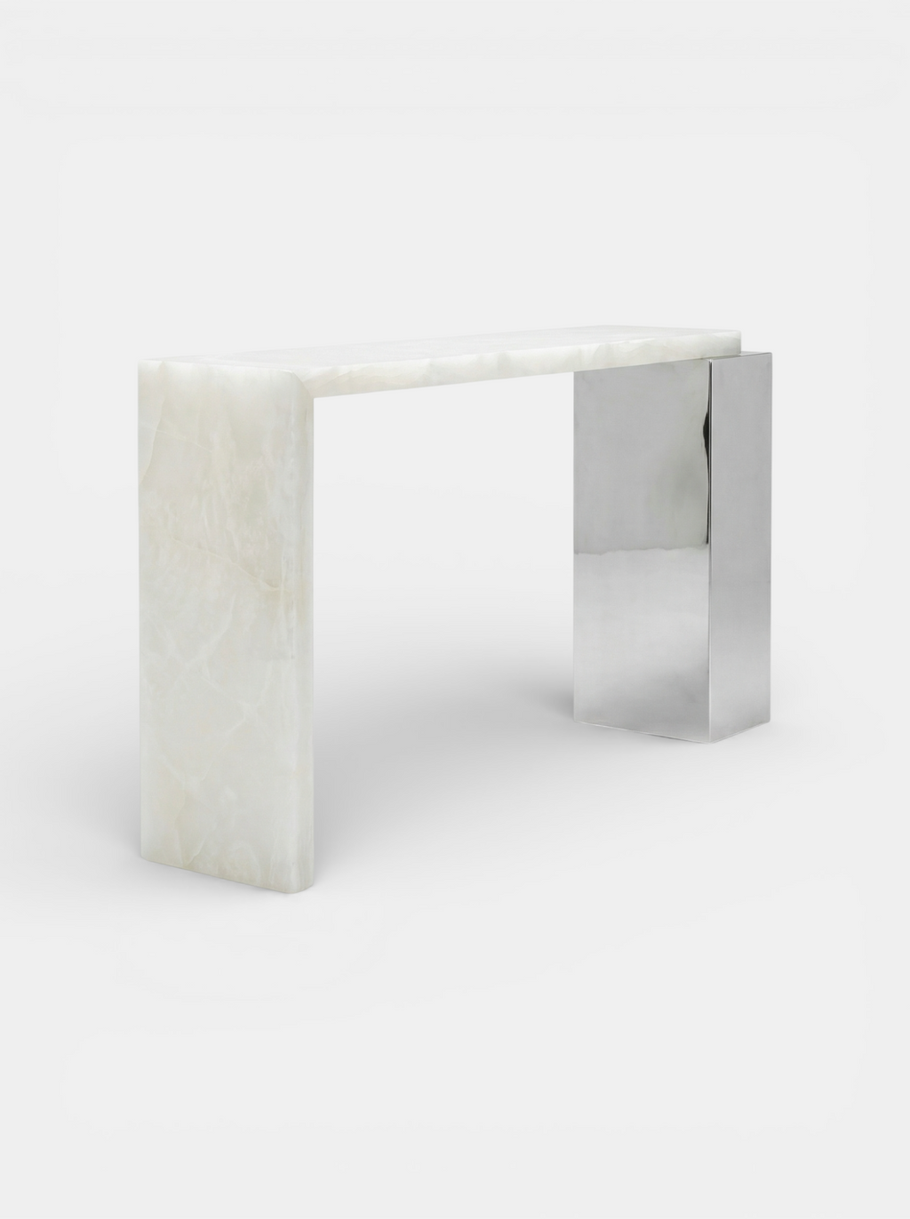 Jill Console White Onyx & Inox