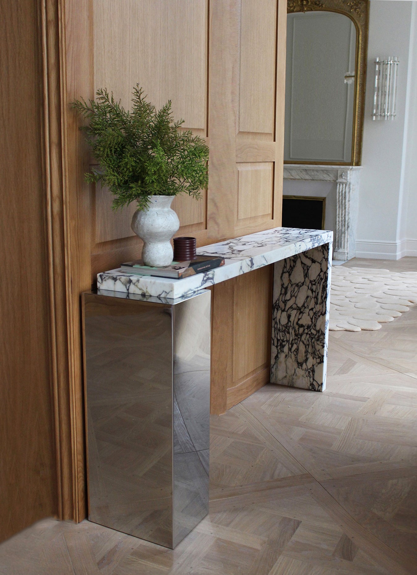 Jill Console Calacatta Viola & Inox