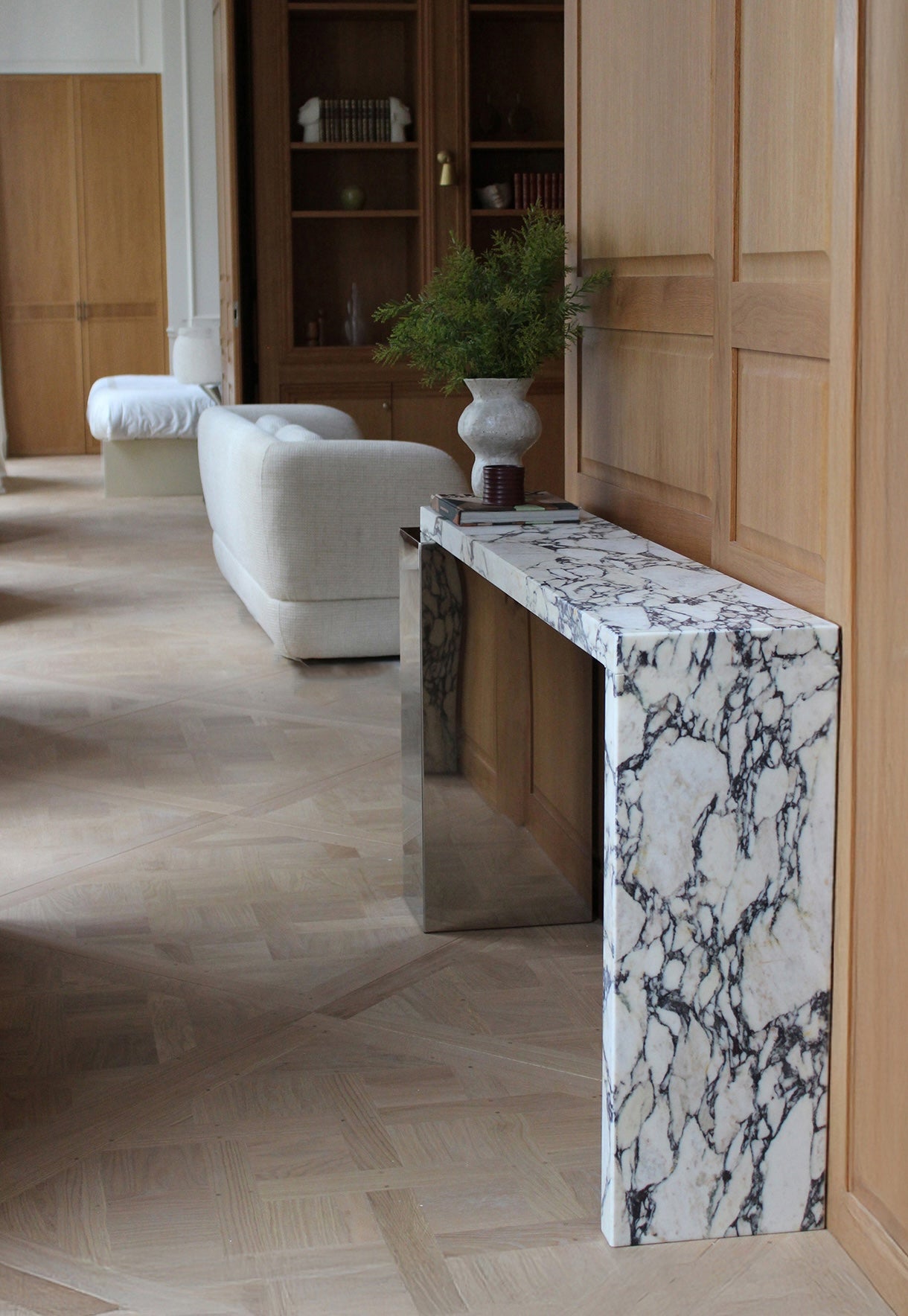 Jill Console Calacatta Viola & Inox