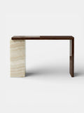 Elegant Jill console featuring glossy wood and ivory onyx marble - Italian luxury furniture by MARBERA