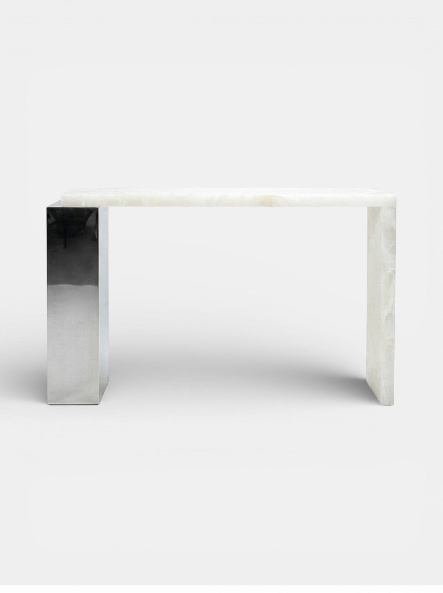 Jill Console White Onyx & Inox