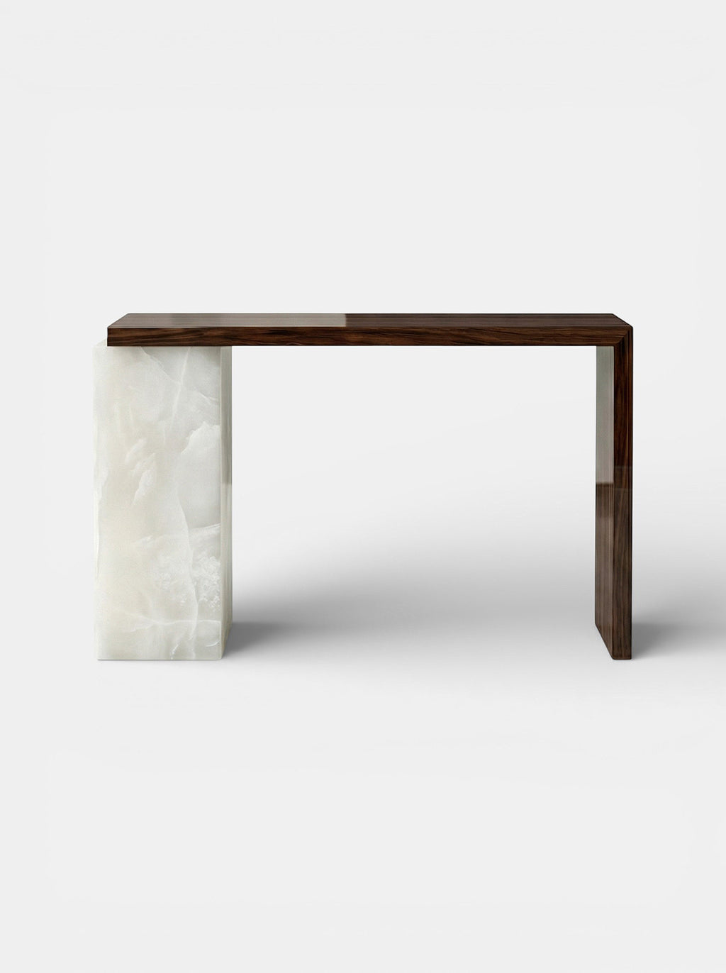 Jill Wood and White Onyx Console