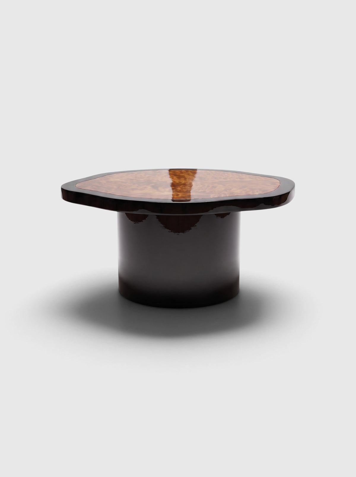 Wooden Black Lacquered And Dark Burl Joan Solo