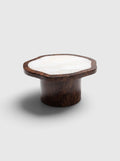 Wooden Dark Burl Wood And White Onyx Joan Solo